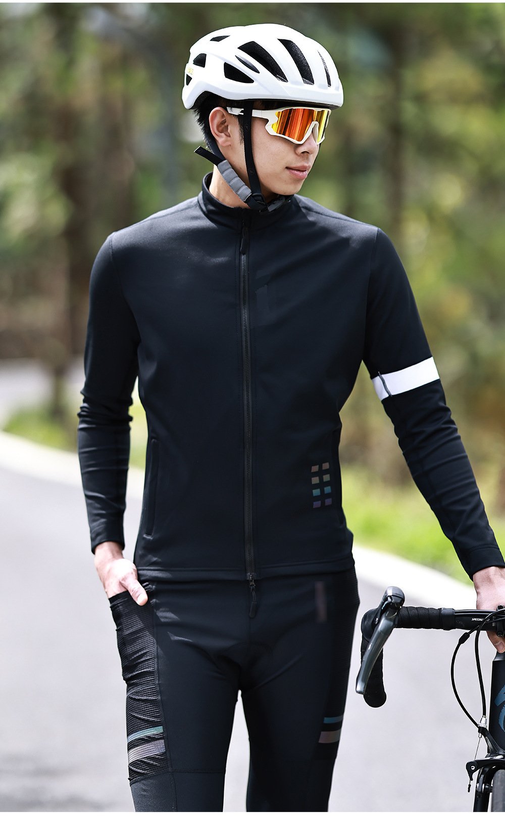 2023 New Autumn And Winter Cycling Clothing Men's Windproof Cold Padded Splicing Jacket Jacket