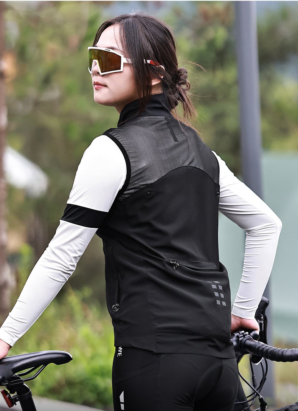 2023 New Women's Bike Riding Windbreaker Waistcoat Removable Design Windproof Waterproof Jacket