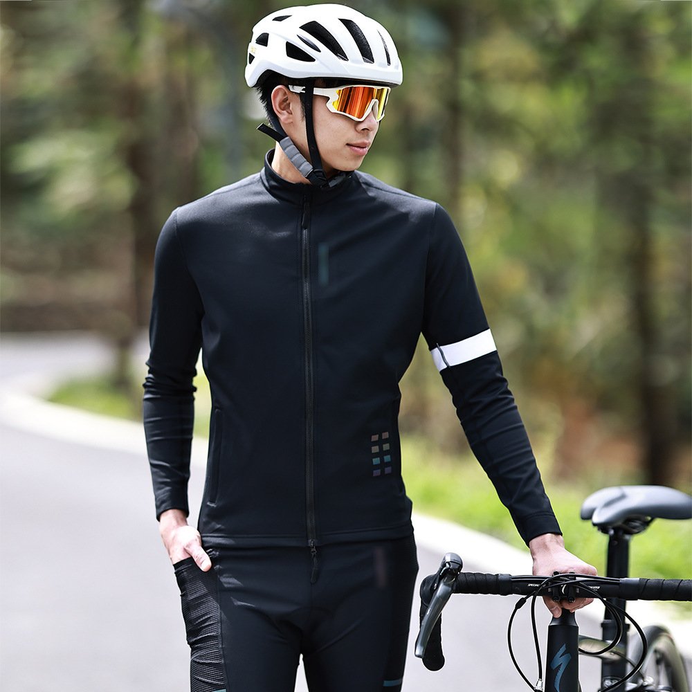 2023 New Autumn And Winter Cycling Clothing Men's Windproof Cold Padded Splicing Jacket Jacket